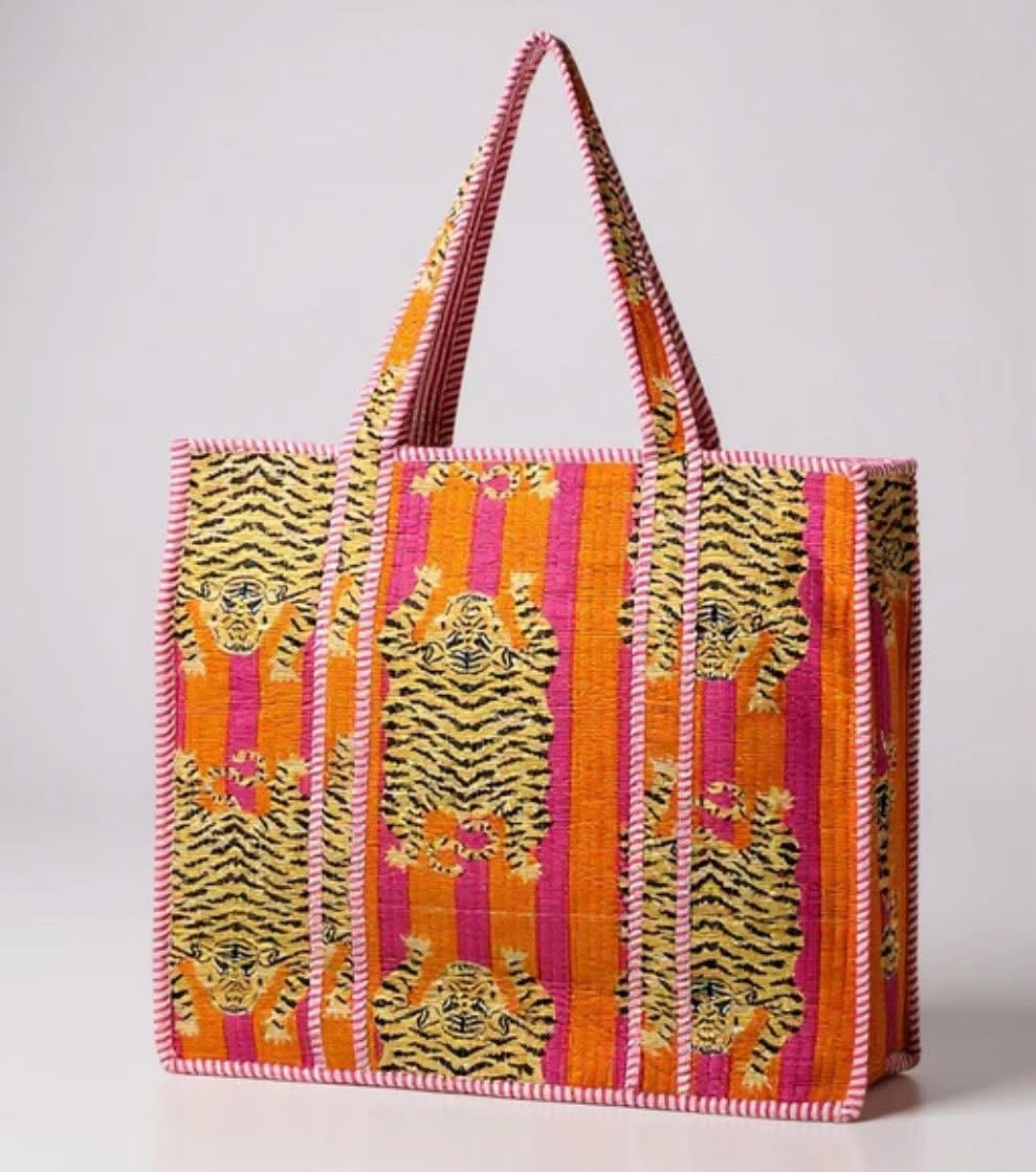 Marigold Roar quilted tote